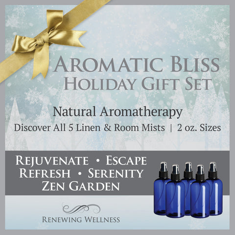 Renewing Wellness Aromatherapy Linen Room Mist Sprays Holiday Gift Set