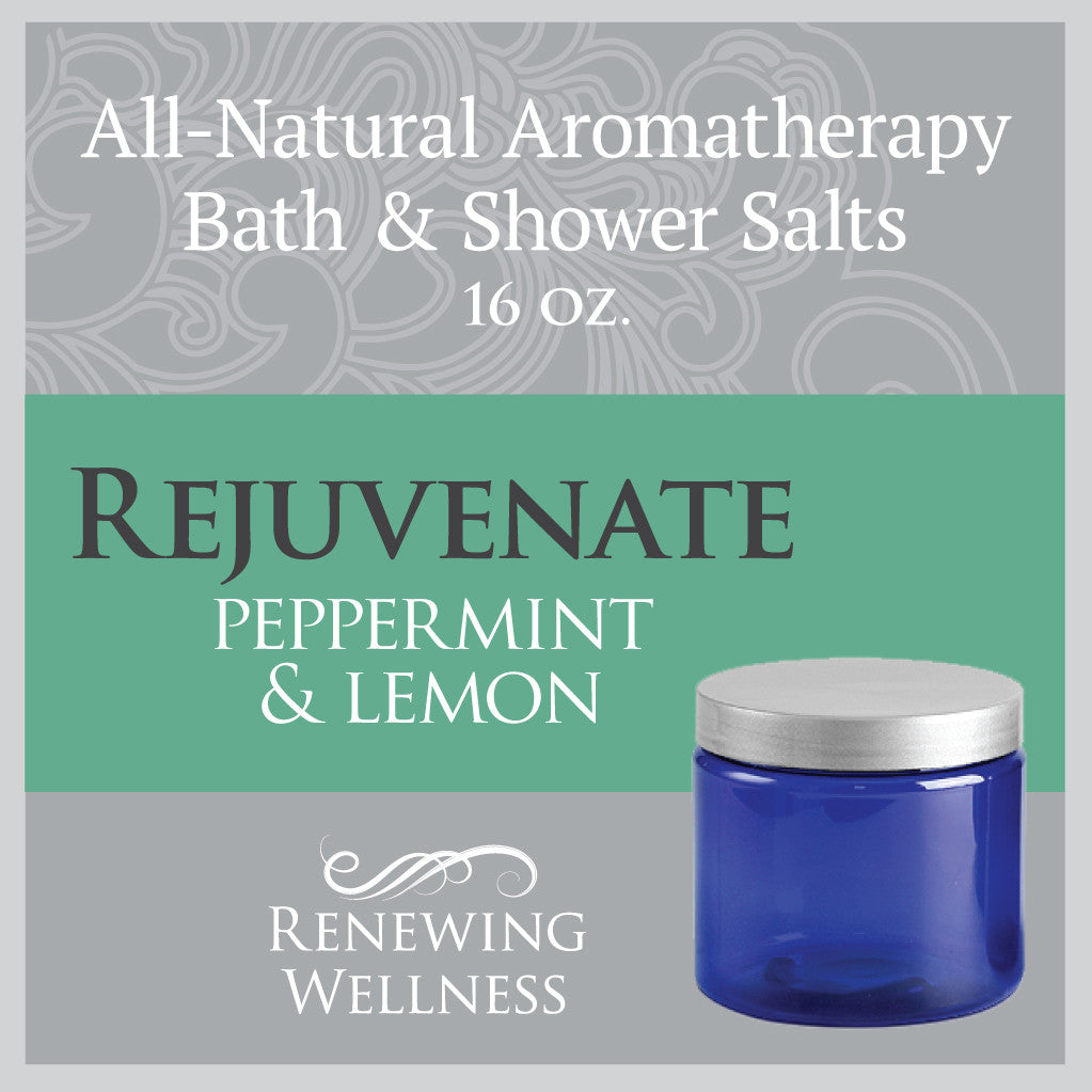 Natural Aromatherapy Bath Shower Salts Peppermint Lemon Rejuvenate